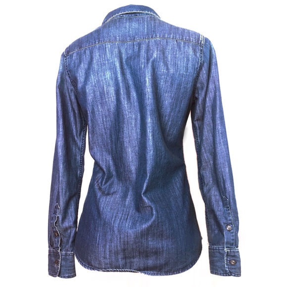 AG Jeans Button Down Long Sleeve Denim Shirt - Picture 4 of 5